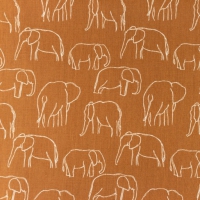 steenrode poplin met getekende olifanten