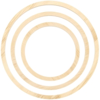 Set van 3 houten ringen, 15, 20 en 25 cm