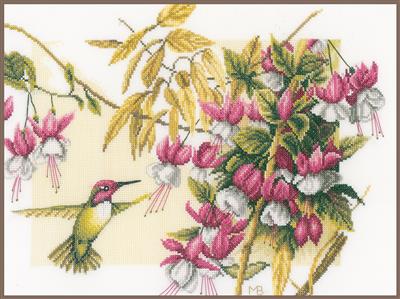 Borduurpakket Kolibri met Fuchsia's