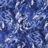 Krinkel viscose met blauw golven dessin