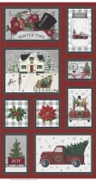 katoenen quilt kerst paneel Home for Christmass