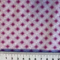 bedrukte poplin wit met grafisch roze motiefje