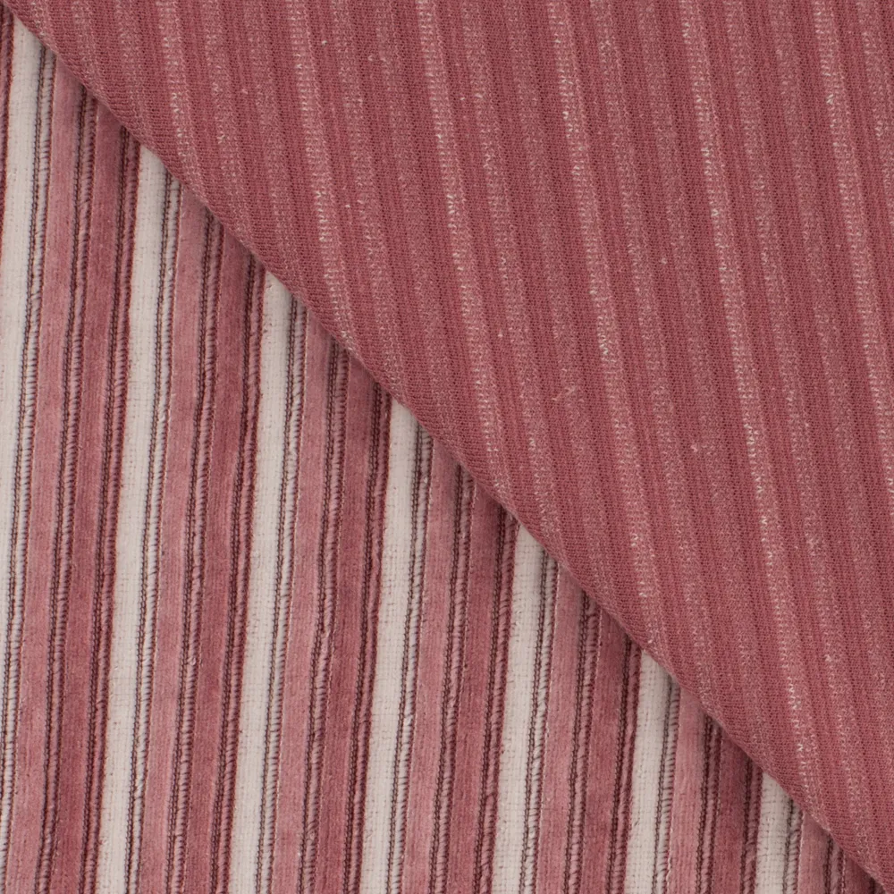 oud roze gestreepte jersey ribfluweel