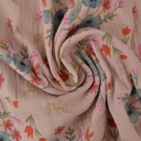 oud roze hydrofiel met gekleurde bloemen