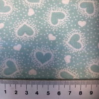 mint groen met witte hartjes flanel