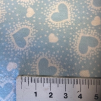 licht blauwe met witte hartjes flanel
