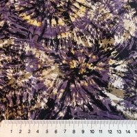 Viscose stretch print explosie in paars en zandtinten