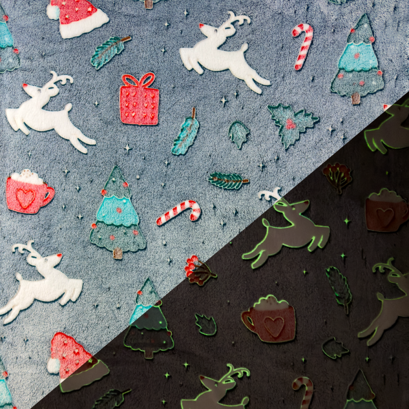 Glow in the dark wellness fleece kerst dessin Glow in the dark wellness fleece kerst dessin