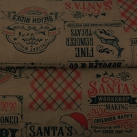 stof katoen kerstsfeer op linnen