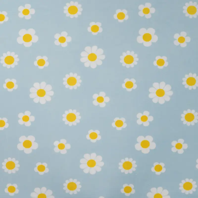 lichtblauw nicky velours met margrieten