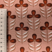 katoenen canvas roze met retro bloemetje