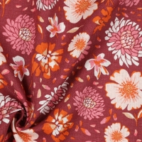 gebloemd linnen rood roze oranje wit