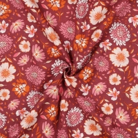 gebloemd linnen rood roze oranje wit