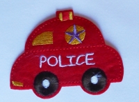politie auto applicatie rood (8,5 bij 6 cm)