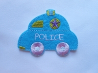 politie auto applicatie aqua blauw (8,5 bij 6 cm)