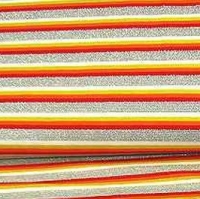 tricot streep met wit geel oranje rood en zilver